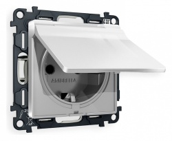 Розетка с заземлением и со шторкой, без рамки с крышкой Ambrella Volt ALFA MA408010 в интернет-магазине "Галерея света"