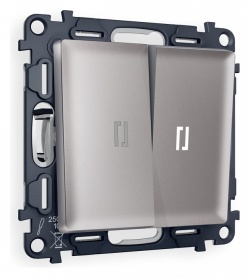 Выключатель проходной двухклавишный с подсветкой Ambrella Volt ALFA MA504035 в интернет-магазине "Галерея света"