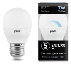 Лампа светодиодная Gauss LED Globe-dim E27 7Вт 4100K 105102207-D в интернет-магазине "Галерея света"