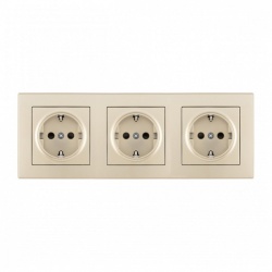 Розетка с заземлением и со шторкой Arte Milano SET06-3 SET06-3-40-1x3 shampan в интернет-магазине "Галерея света"