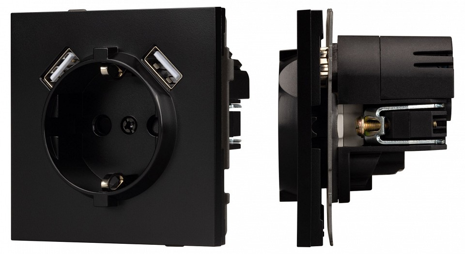 Розетка с заземлением и 2хUSB type A, без рамки Arlight SCT-TENDO 054083 в интернет-магазине "Галерея света"