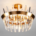 Светильник на штанге Eurosvet Steccato 10111/5 золотая бронза / прозрачный хрусталь Strotskis в интернет-магазине "Галерея света"