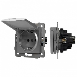 Розетка влагозащищенная с заземлением и со шторкой, без рамки с крышкой Arlight SCT 049836 в интернет-магазине "Галерея света"