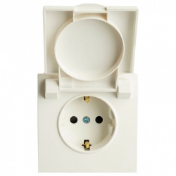 Розетка с заземлением и со шторкой, с крышкой Stekker Эмили 49881 в интернет-магазине "Галерея света"