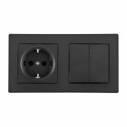 Блок с розеткой и выключателем Arte Milano SET06-2 SET06-2-30-2-40-1 black в интернет-магазине "Галерея света"