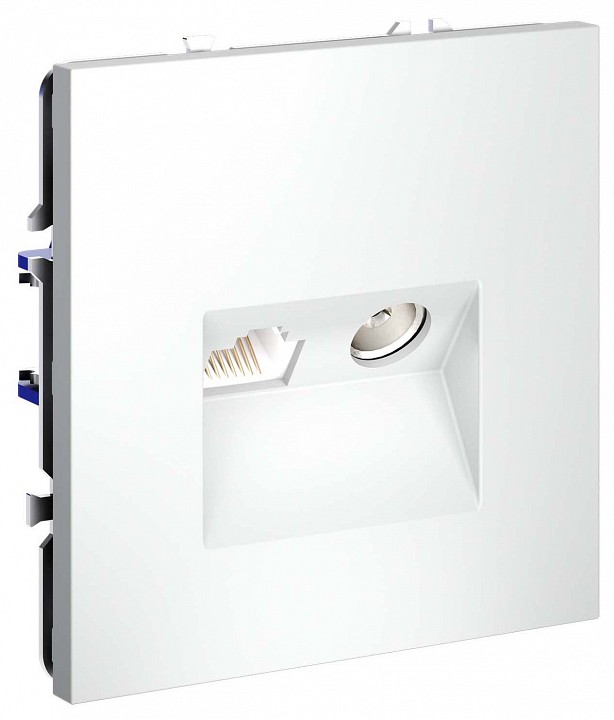 ТВ-розетка и розетка Ethernet RJ-45 без рамки Voltum S70 VLS060702 в интернет-магазине "Галерея света"