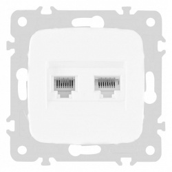 Розетка двойная RJ-11 и Ethernet RJ-45, без рамки Arte Milano am-205 205.44-1.white в интернет-магазине "Галерея света"