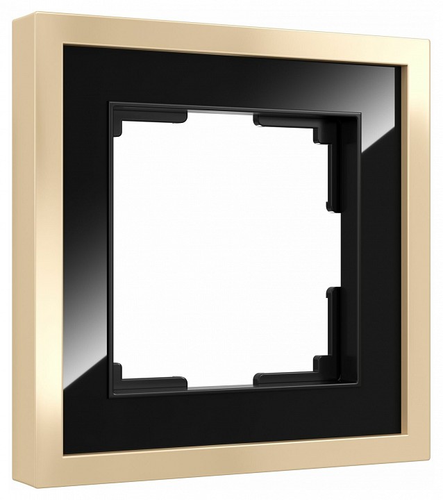 Рамка на 1 пост Werkel Baguette (черный/латунь) W0012852 в интернет-магазине "Галерея света"