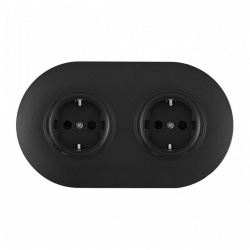 Розетка с заземлением и со шторкой Arte Milano SET08-2 SET08-2-40-1x2 black в интернет-магазине "Галерея света"