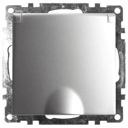 Розетка с заземлением и со шторкой, без рамки с крышкой Stekker Катрин 39580 в интернет-магазине "Галерея света"