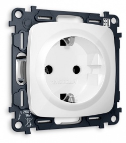 Розетка с заземлением, без рамки Ambrella Volt OMEGA MO106010 в интернет-магазине "Галерея света"
