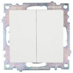 Переключатель двухклавишный без рамки Stekker Катрин 49166 в интернет-магазине "Галерея света"