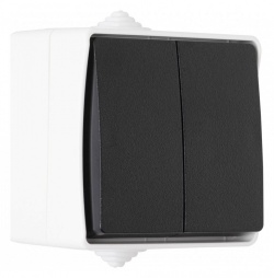 Выключатель проходной двухклавишный Arte Milano 309 309.32-2.grey в интернет-магазине "Галерея света"