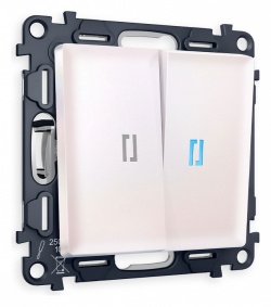 Выключатель проходной двухклавишный с подсветкой Ambrella Volt ALFA MA204040 в интернет-магазине "Галерея света"