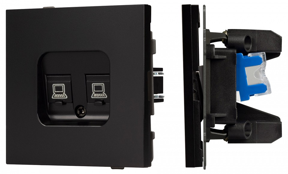 Розетка двойная Ethernet RJ-45 и со шторками, без рамки Arlight SCT-TENDO 054101 в интернет-магазине "Галерея света"