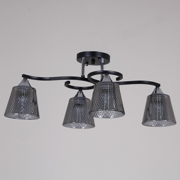 Люстра на штанге 06089-0.3-04 BK+CR в интернет-магазине "Галерея света"