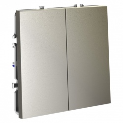 Выключатель проходной двухклавишный без рамки Voltum S70 VLS020304 в интернет-магазине "Галерея света"