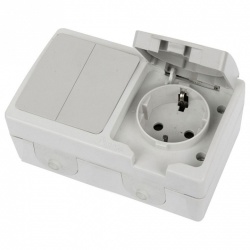 Блок с розеткой и выключателем Stekker Велена 49729 в интернет-магазине "Галерея света"