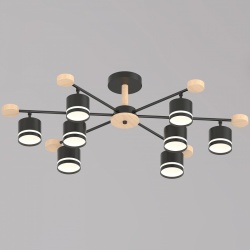 Люстра на штанге 78730 78730-0.3-08 GX53 BK+WOOD в интернет-магазине "Галерея света"