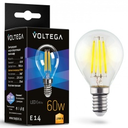 Лампа светодиодная Voltega Globe 6W E14 6Вт 2700K 7212 в интернет-магазине "Галерея света"