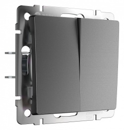 Выключатель проходной двухклавишный без рамки Werkel графит матовый W1122064 в интернет-магазине "Галерея света"
