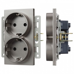 Розетка двойная с заземлением, без рамки Arlight SCT 043766 в интернет-магазине "Галерея света"