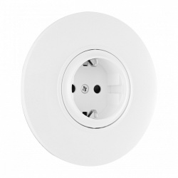 Розетка с заземлением и со шторкой Arte Milano SET08-1 SET08-1-40-1 white в интернет-магазине "Галерея света"