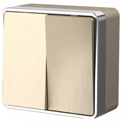 Выключатель двухклавишный Werkel Gallant (шампань рифленый) W5020010 в интернет-магазине "Галерея света"