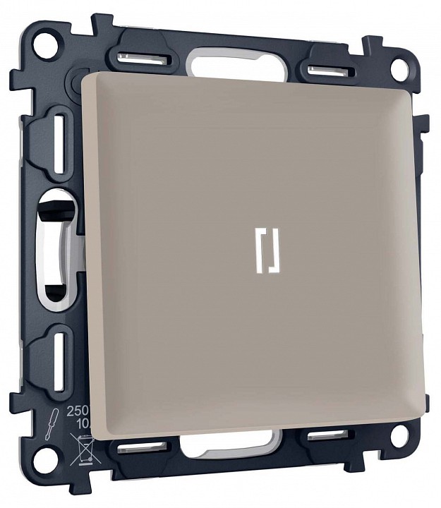 Выключатель самовозвратный одноклавишный с подсветкой, без рамки Ambrella Volt MA MA362055 в интернет-магазине "Галерея света"