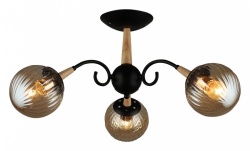 Люстра на штанге 04886-0.3-03 BK+WOOD в интернет-магазине "Галерея света"