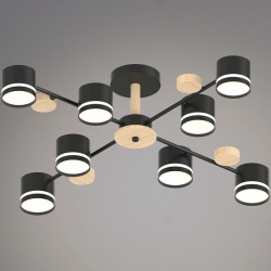 Люстра на штанге 68730-0.3-08 GX53 BK+WOOD в интернет-магазине "Галерея света"