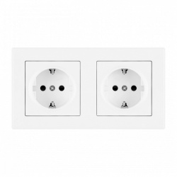 Розетка с заземлением и со шторкой Arte Milano SET06-2 SET06-2-40-1x2 white в интернет-магазине "Галерея света"