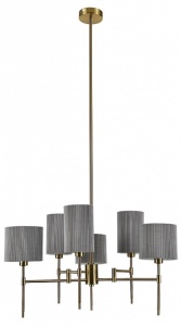 Люстра на штанге Indigo Plisse 13033/6R Brass в интернет-магазине "Галерея света"