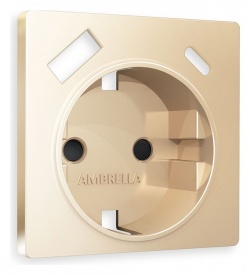 Накладка для розетки с заземлением и со шторками и 2хUSB type A и C Ambrella Volt ALFA AP6100 в интернет-магазине "Галерея света"