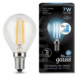Лампа светодиодная Gauss LED Filament Globe E14 7Вт 4100K 105801207-S в интернет-магазине "Галерея света"