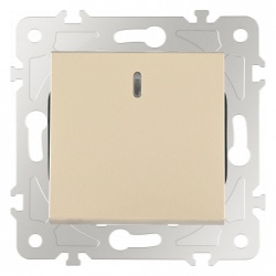 Выключатель проходной одноклавишный с подсветкой без рамки Arte Milano 203 203.33-1.shampan в интернет-магазине "Галерея света"