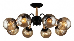 Люстра на штанге 04886-0.3-08 BK+WOOD в интернет-магазине "Галерея света"