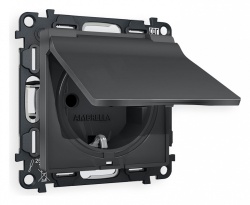 Розетка с заземлением и со шторкой, без рамки с крышкой Ambrella Volt ALFA MA908010 в интернет-магазине "Галерея света"