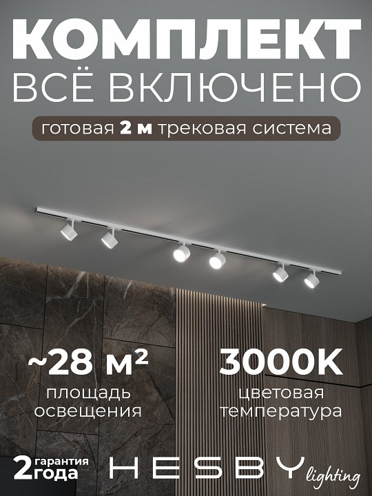 Комплект трековый Hesby Lighting Skylite №13 HSBL_kompl_S013_NI2W3K в интернет-магазине "Галерея света"