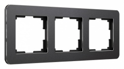 Рамка на 3 поста Werkel Platinum (черный алюминий) W0032608 в интернет-магазине "Галерея света"