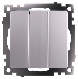 Выключатель трехклавишный без рамки Stekker Катрин 49173 в интернет-магазине "Галерея света"