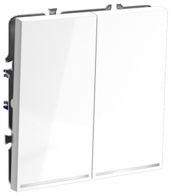 Выключатель двухклавишный с подсветкой без рамки Voltum S70 VLS020201 в интернет-магазине "Галерея света"