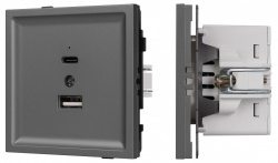Розетка 2хUSB type A и C без рамки Arlight SCT-TENDO 054538 в интернет-магазине "Галерея света"