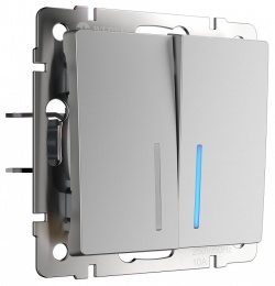 Выключатель проходной двухклавишный с подсветкой без рамки Werkel  W1122106 в интернет-магазине "Галерея света"