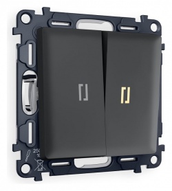 Выключатель двухклавишный с подсветкой без рамки Ambrella Volt ALFA MA904010 в интернет-магазине "Галерея света"