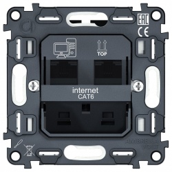 Механизм розетки телефонной RJ-11 со шторкам Ambrella Volt QUANT VM189 в интернет-магазине "Галерея света"