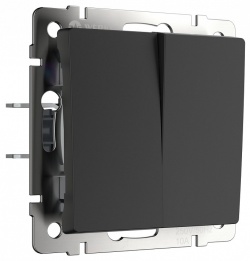 Выключатель двухклавишный без рамки Werkel черный W1123006 в интернет-магазине "Галерея света"