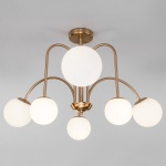 Люстра на штанге Eurosvet Alix 30177/6 латунь в интернет-магазине "Галерея света"