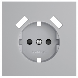 Накладка для розетки с заземлением и со шторками и 2хUSB type A Voltum S70 VLS000916 в интернет-магазине "Галерея света"