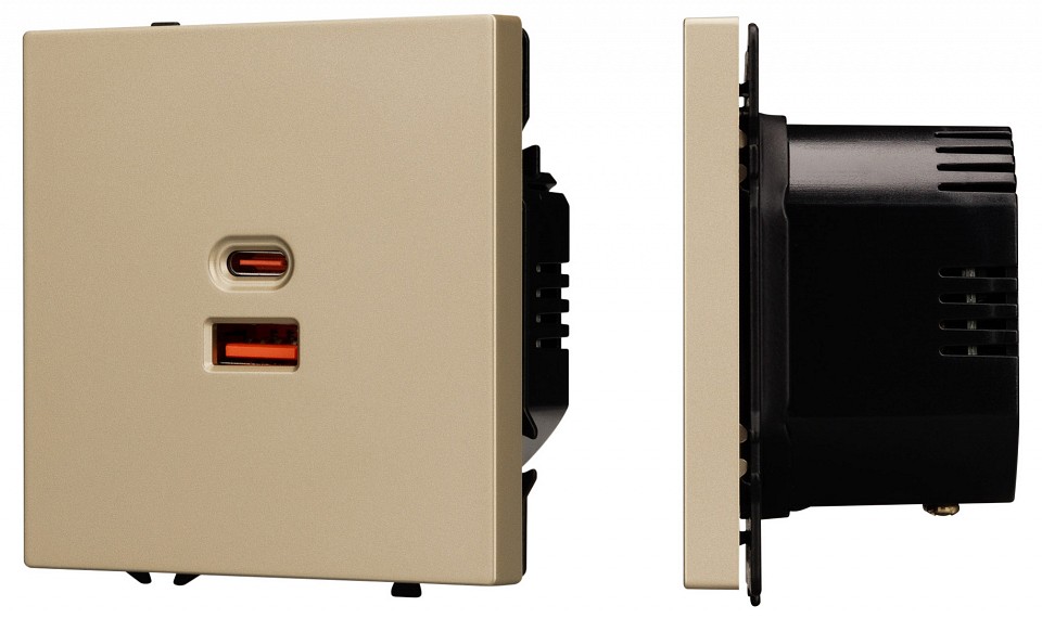 Розетка 2хUSB type A и C без рамки Arlight NOBE 054318(1) в интернет-магазине "Галерея света"